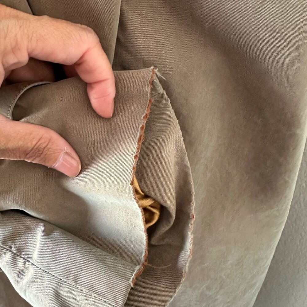 Vintage Burberry Trench Coat Peter Pan Neckline Double Breasted Cotton Buckle M - Picture 5 of 16